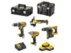 DeWalt Akku-Maschinen-Set 18 V XR mit 3x 5 Ah Akkus